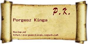Porgesz Kinga névjegykártya
